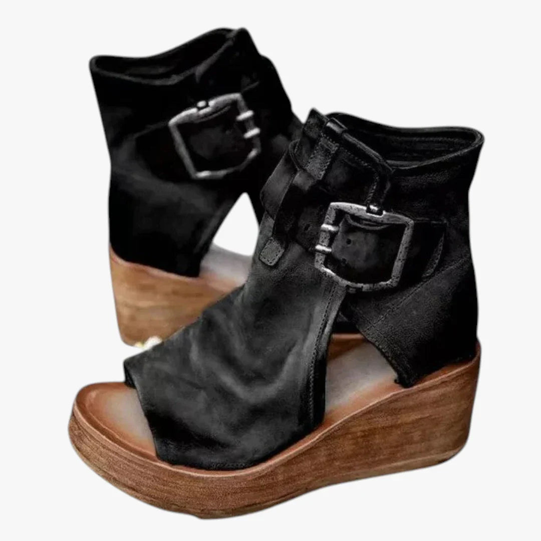 Dame Plateau Gladiator Sandaler med Kilehæl og Rem