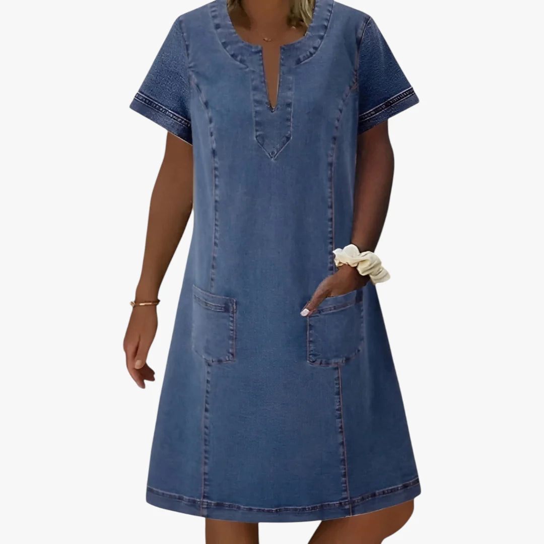 Dame Sommer Cowboykjole med Ærmer | Midi