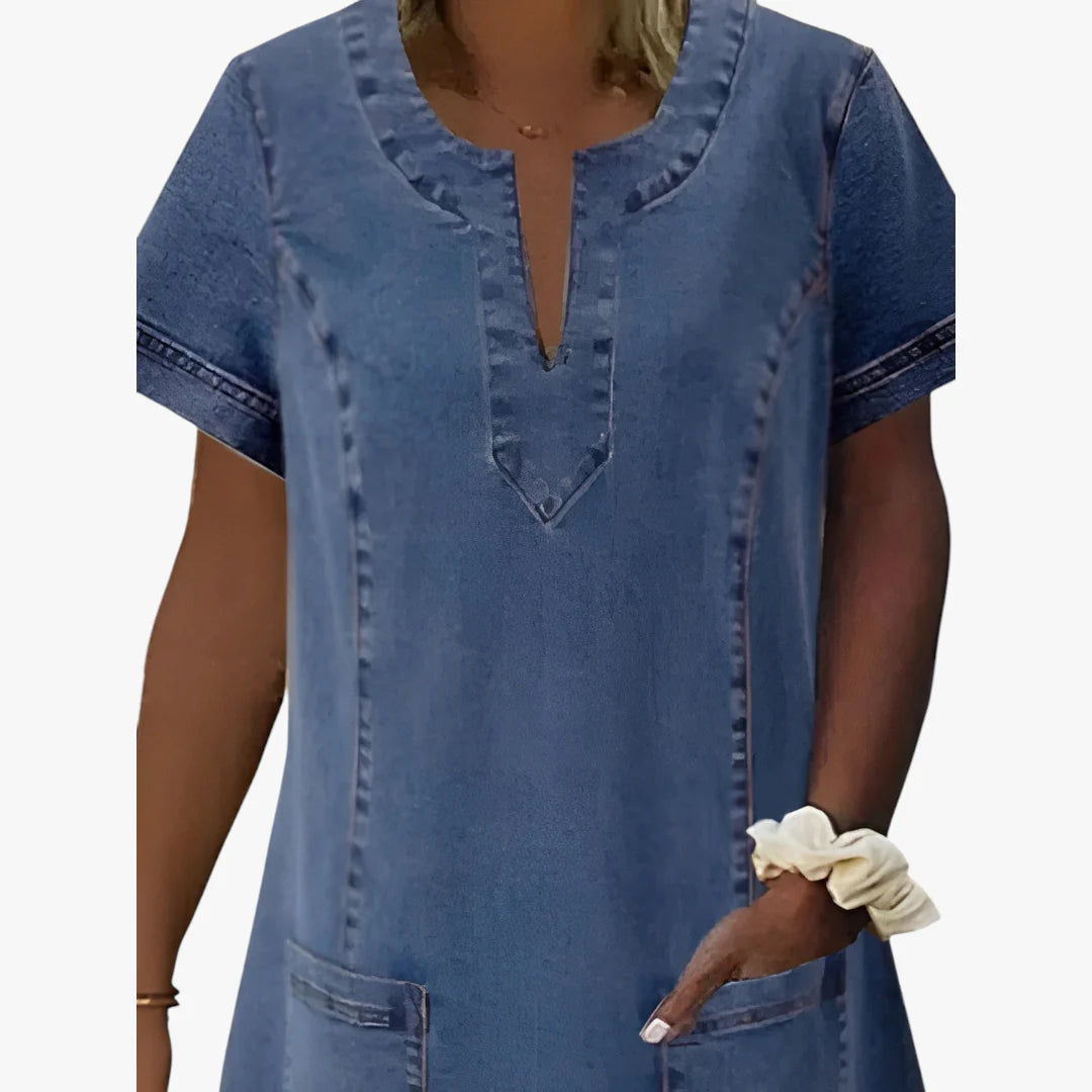 Dame Sommer Cowboykjole med Ærmer | Midi