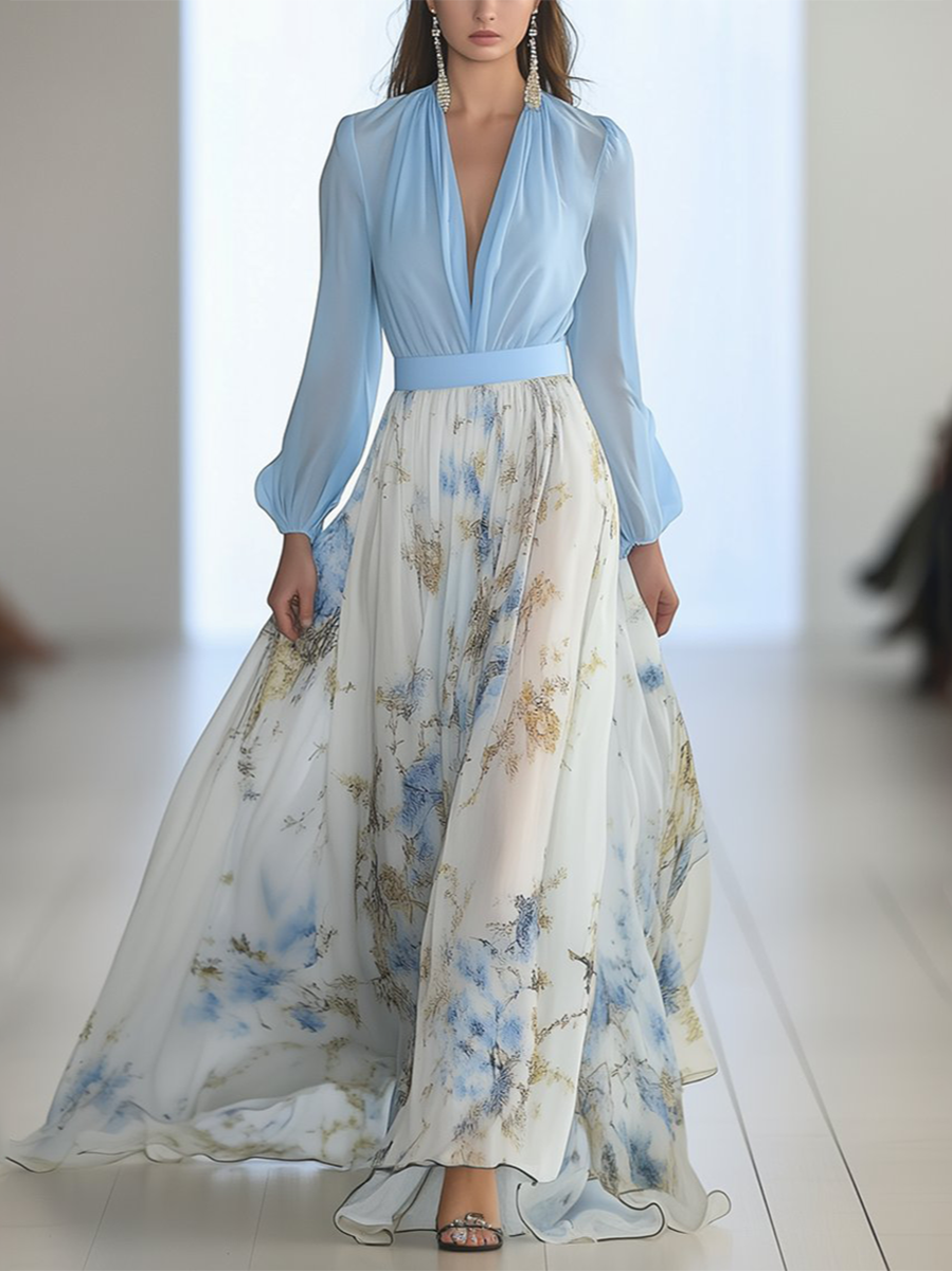 Maxi Kukallinen Mekko Pénélope | Ikimuistoinen Eleganssi Maison Claire ja Sylvie
