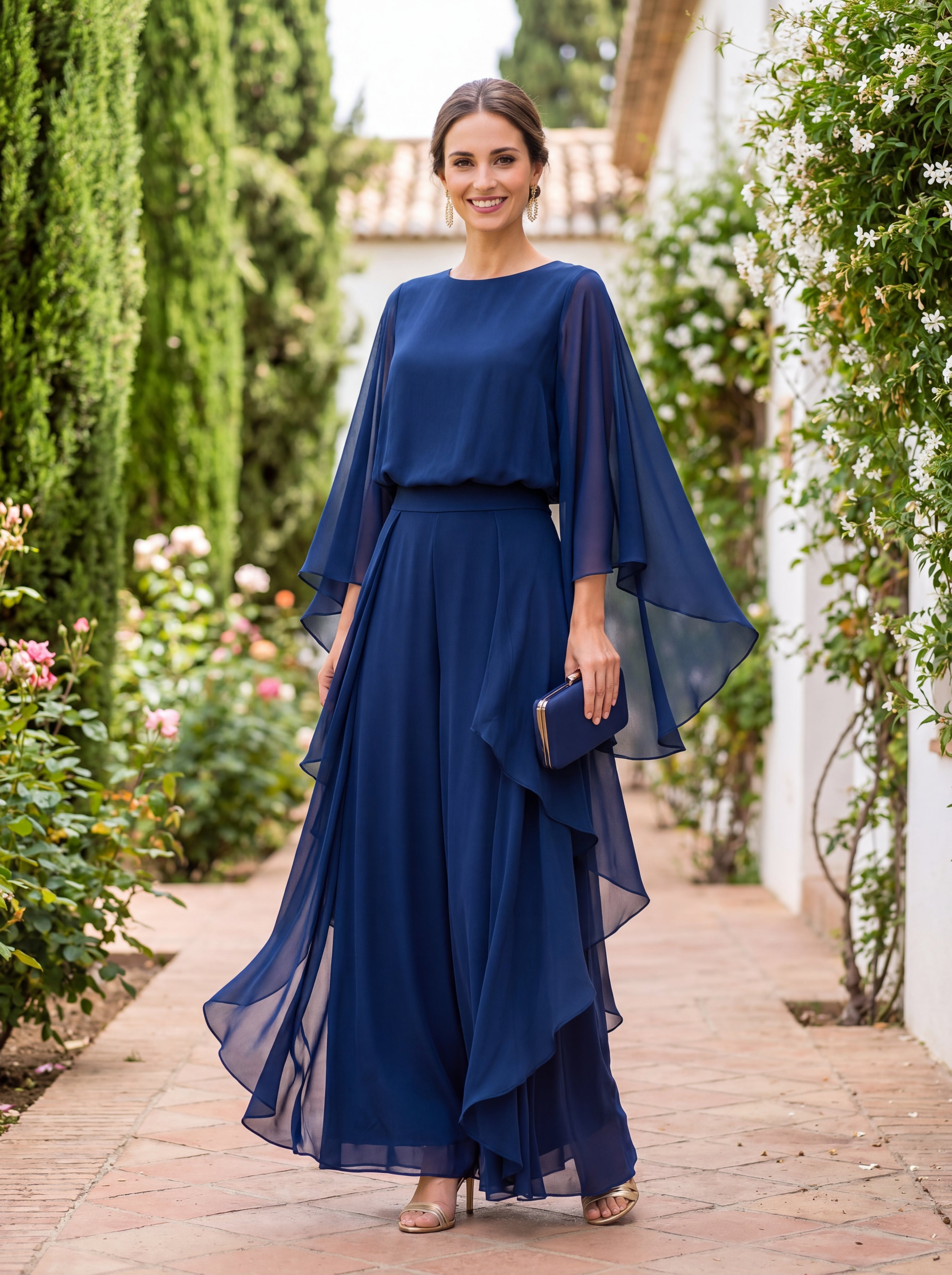 Kaksiosainen Lázaro-asuste elegantista ja hienostuneesta kreppikankaasta