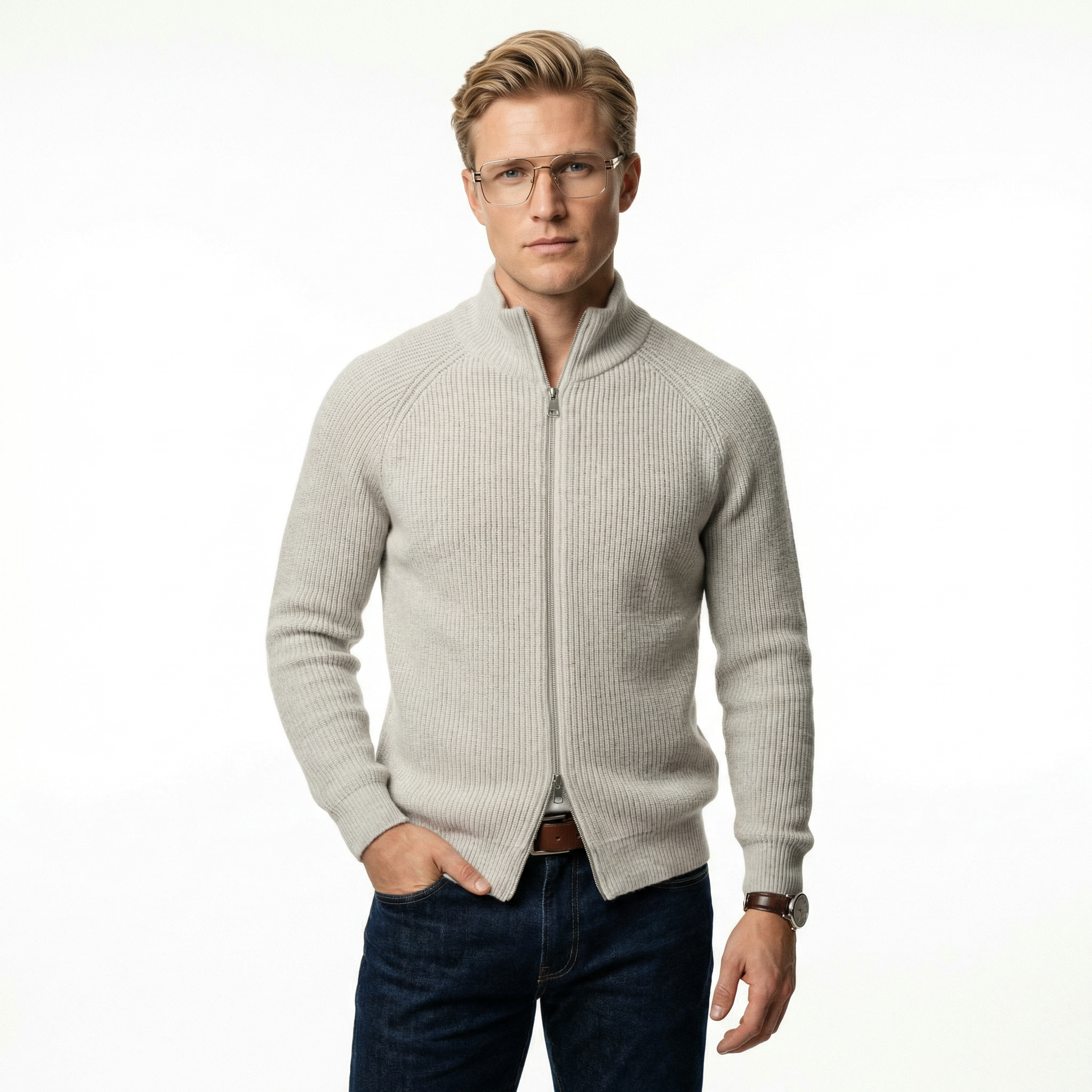 Merino-villapaita vetoketjulla Four Seasons