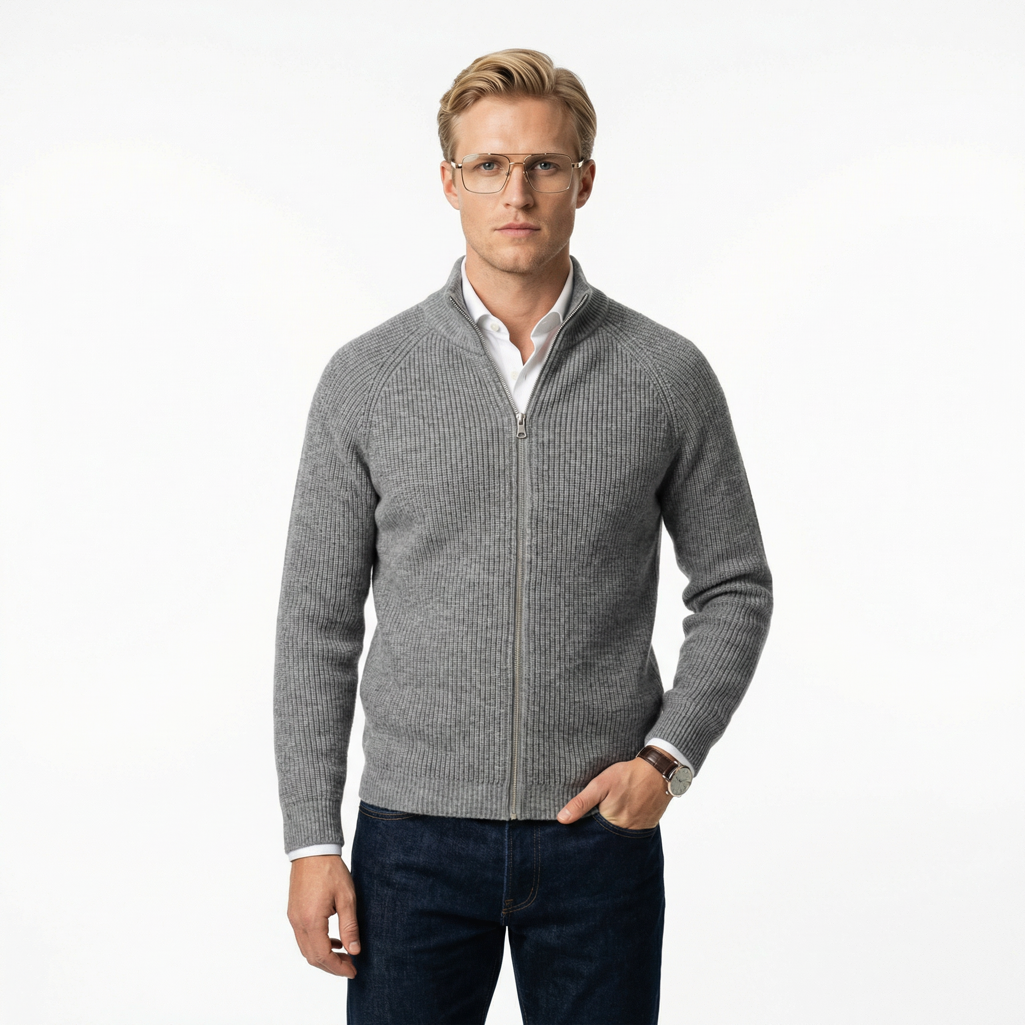 Merino-villapaita vetoketjulla Four Seasons