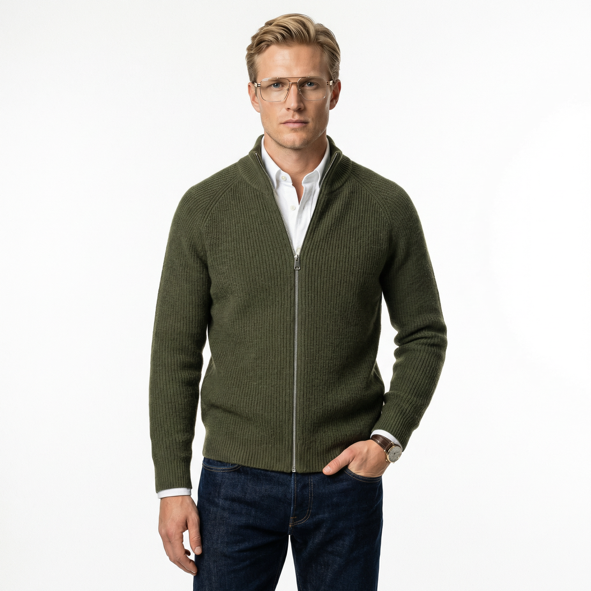 Merino-villapaita vetoketjulla Four Seasons