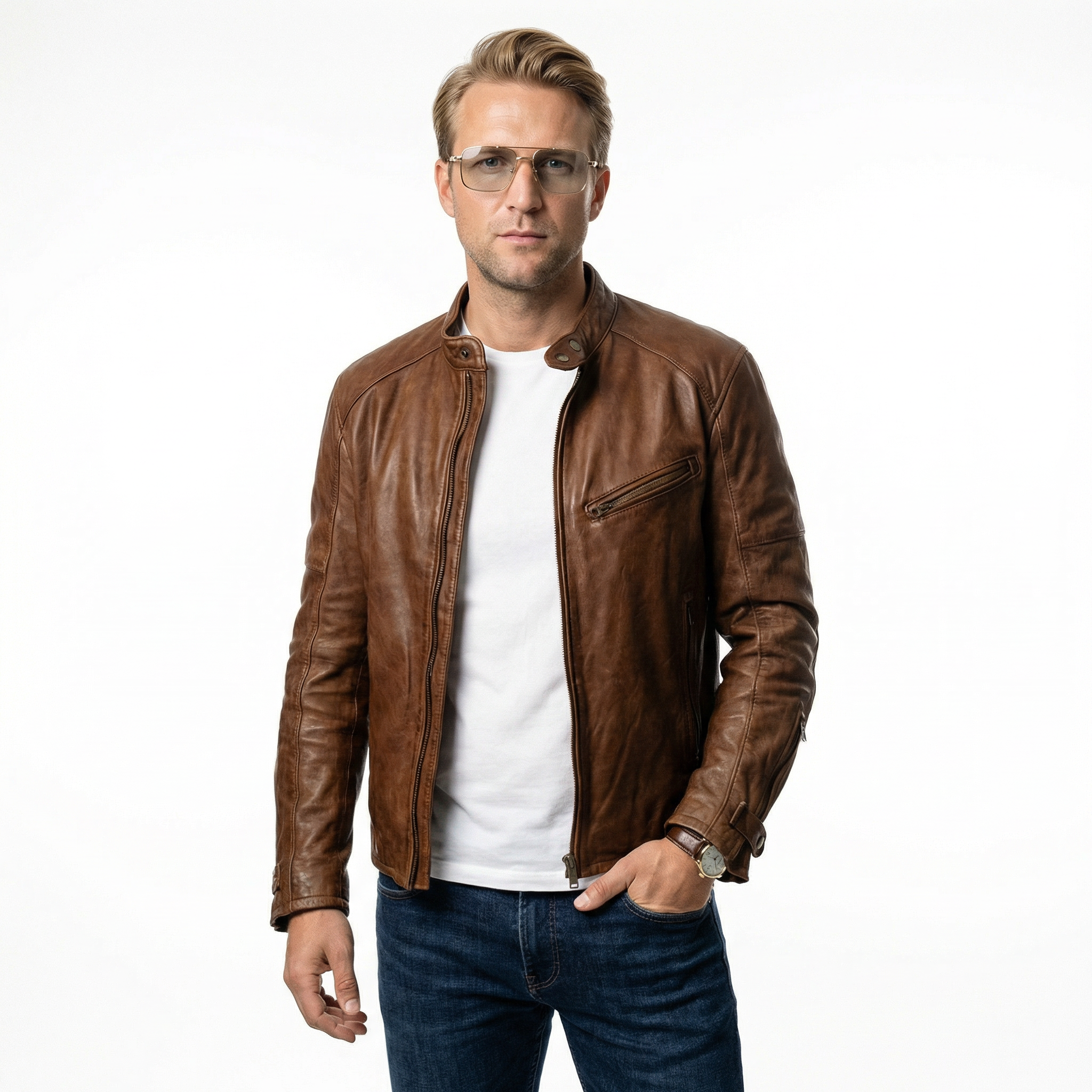 Alex | Miehesten Nahkatakki