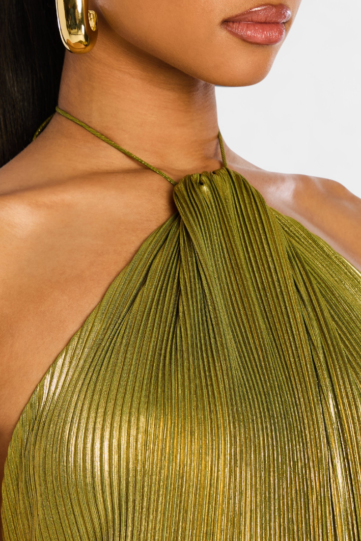 Emma | Metallinhohtoinen Halterneck-mekko