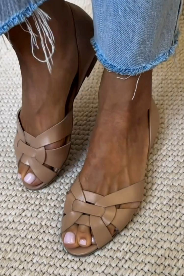 Serafina™ | Luonnolliset Kudottu Sandalit