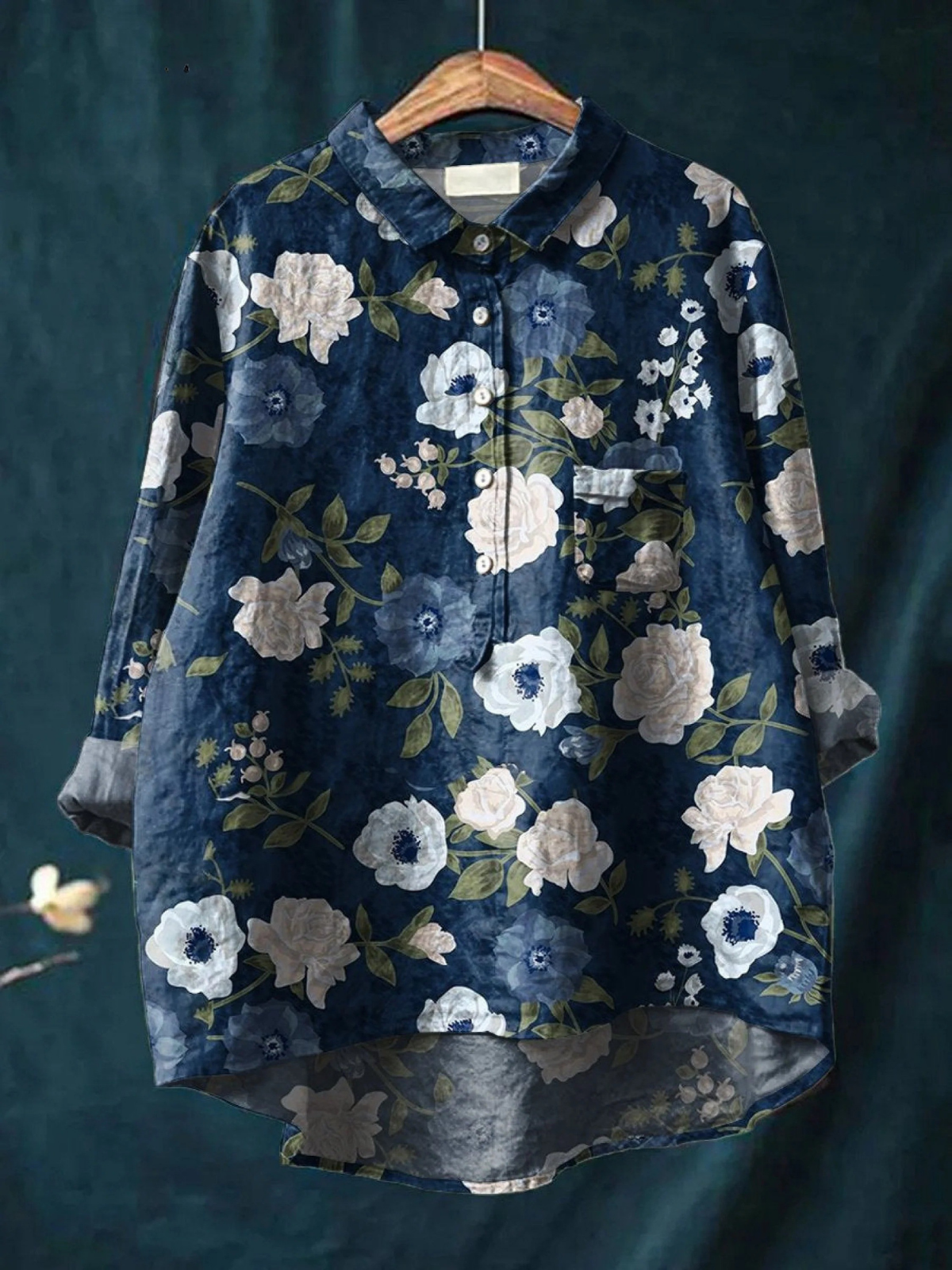 Lauren | Naisten Kukallinen Taidepainatus Rentoshirt