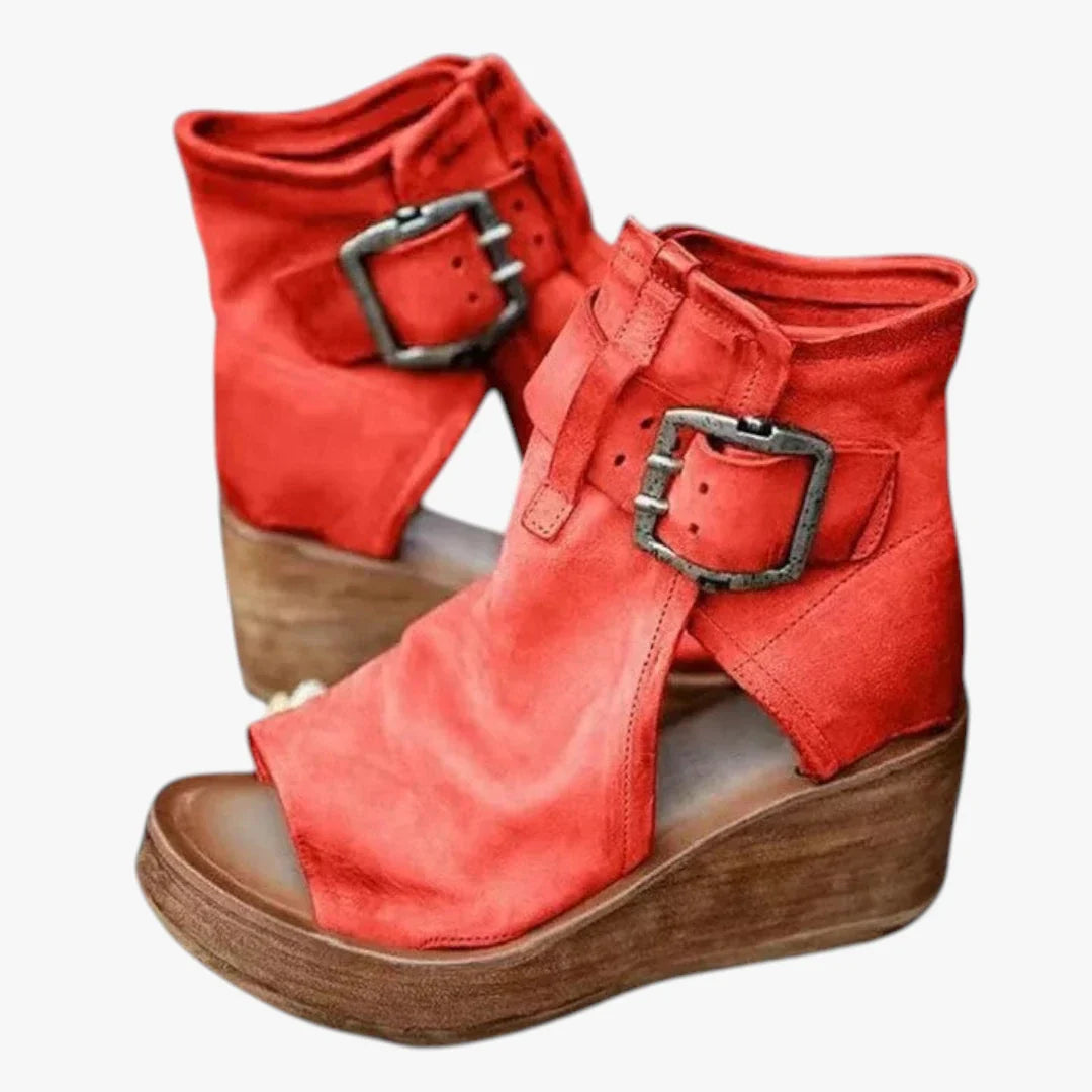 Dame Plateau Gladiator Sandaler med Kilehæl og Rem