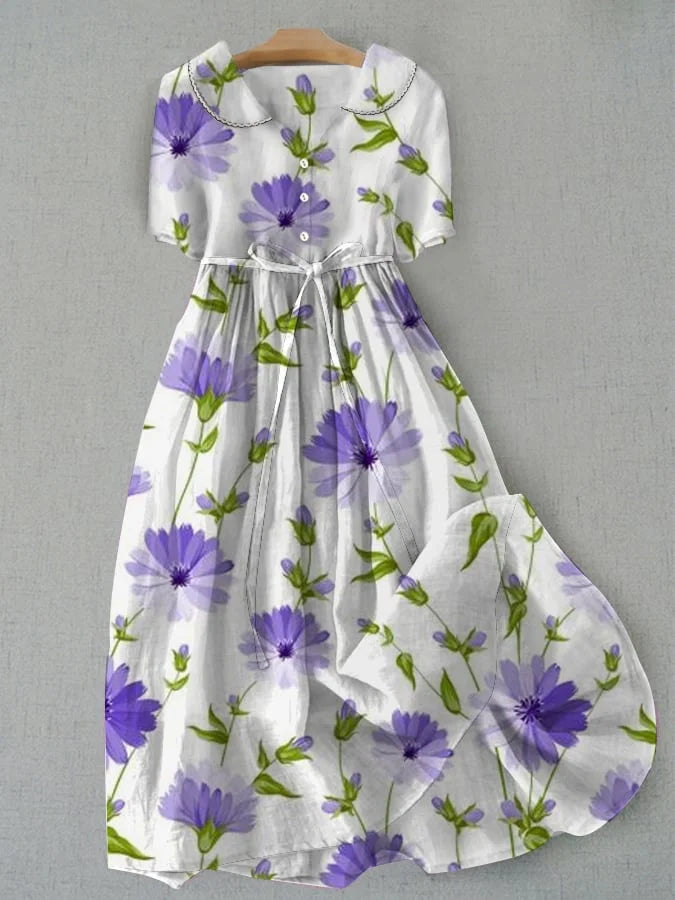 Naisten Mekko - Vintage Kukallinen Kesä Eleganssi Säädettävällä Istuvuudella