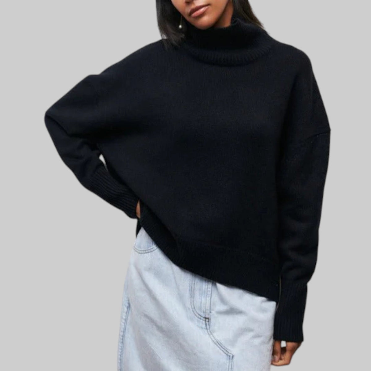 Amélie - Oversize puuvillainen huppari pyöreällä pääntiellä