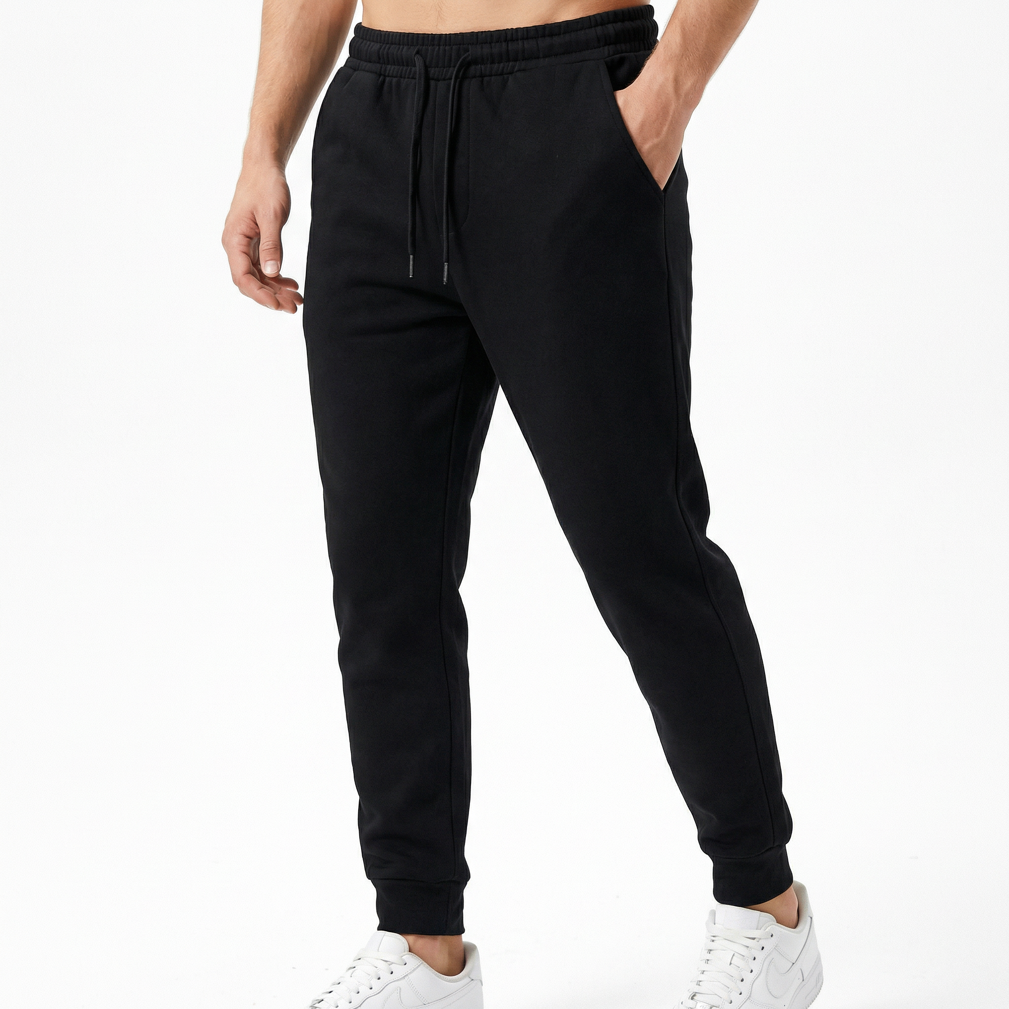 Korkealaatuiset miesten fleece-juoksuhousut