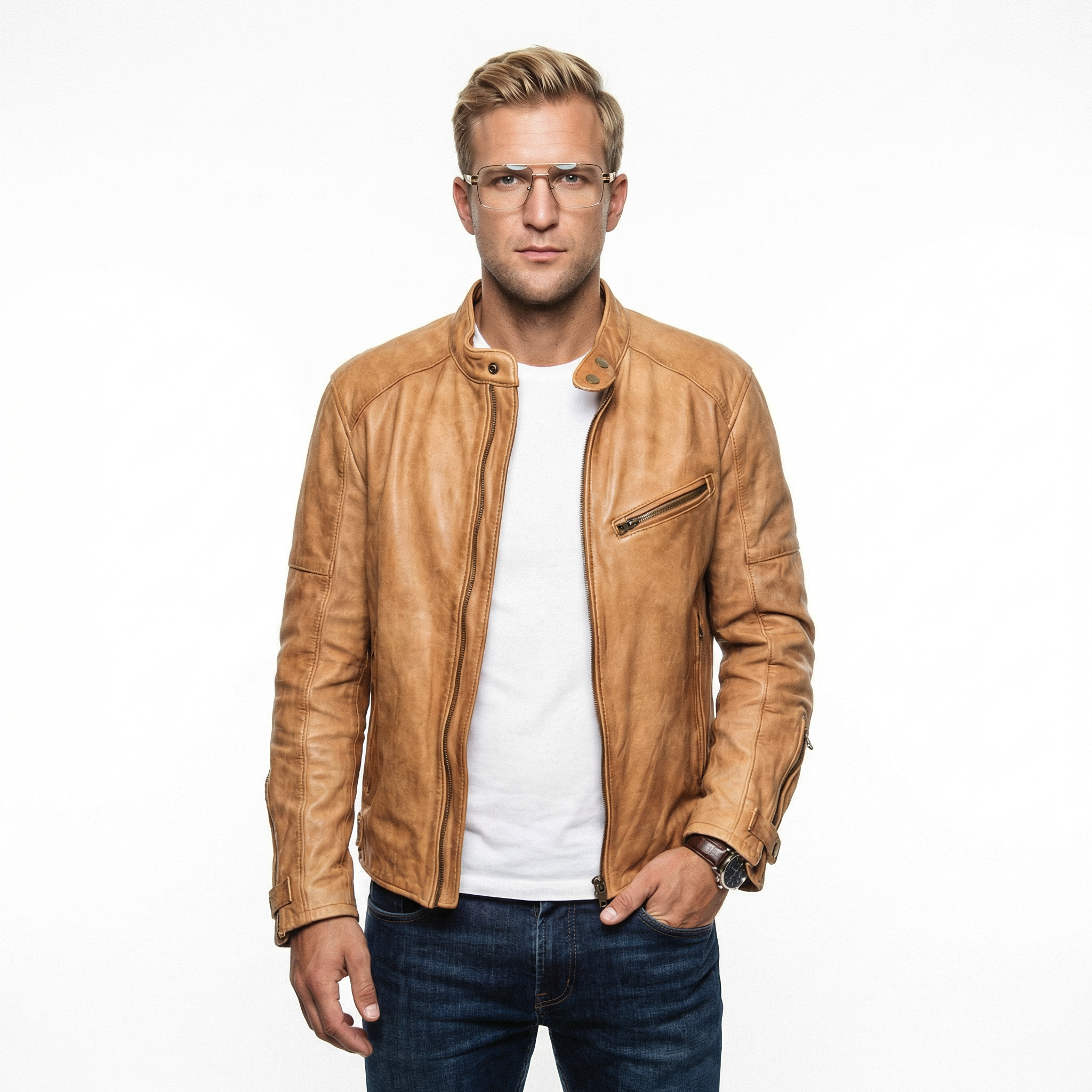 Alex | Miehesten Nahkatakki