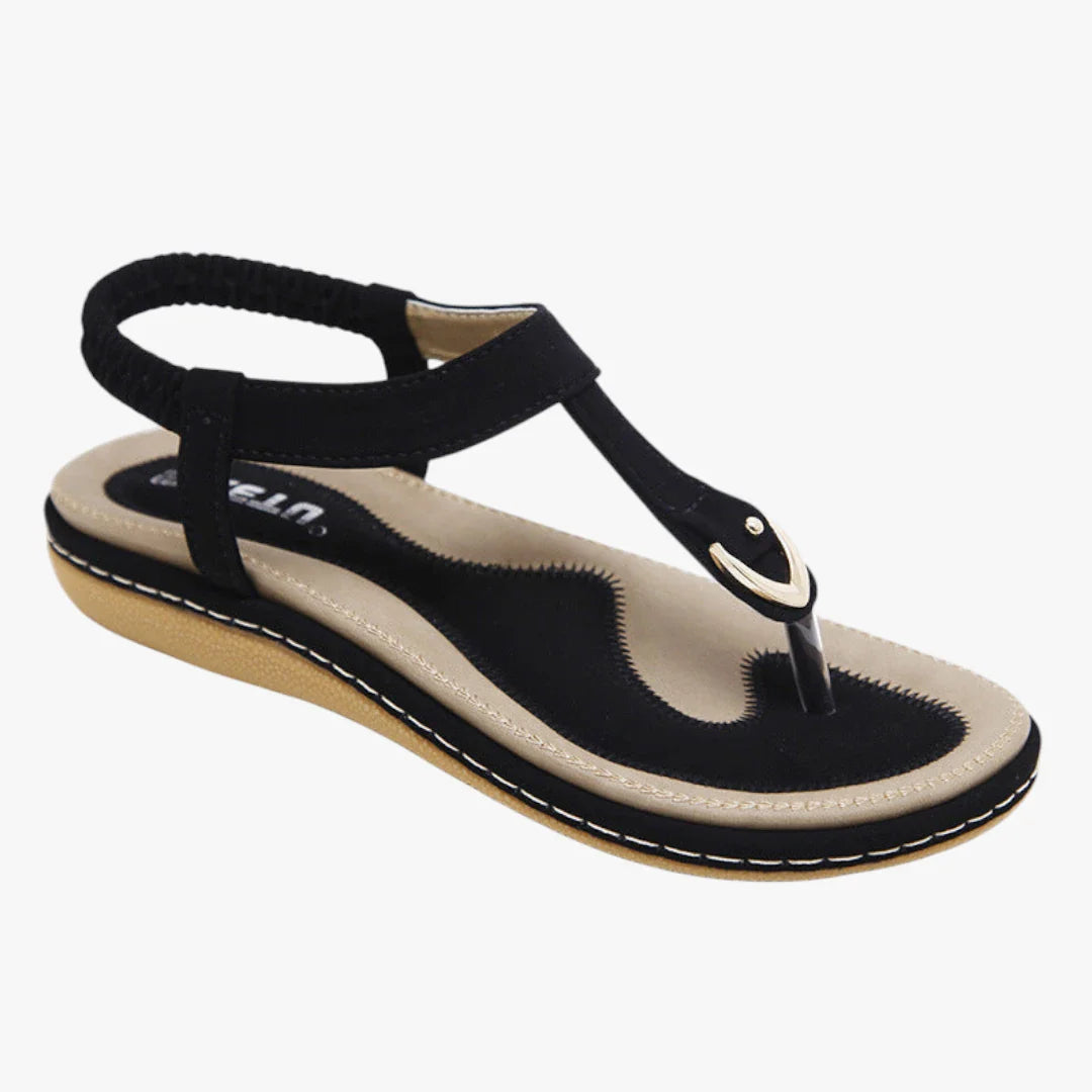 Dame Sunde Flade Sandaler med Svangstøtte og Rem
